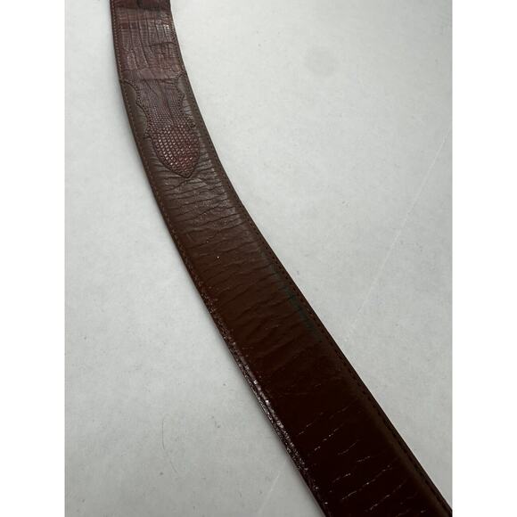 Nocona Mens Belt Size 46 Leather western Rodeo Brown Brass Buckle - Picture 8 of 13